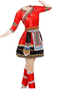 Design Miao costumes, custom-made Miao and Yi clothes, Yi female minority performance costumes, Tujia dance costumes, ethnic style SKDO019 detail view-3
